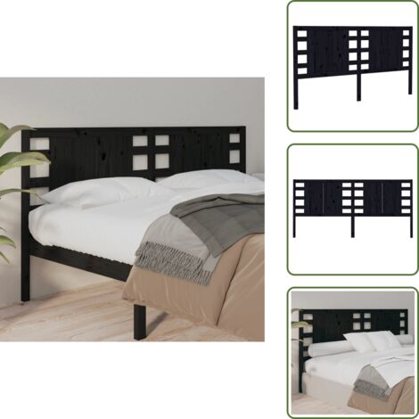 Testiera in pino - vidaXL Testiera per Letto Nera 206x4x100 cm in Legno Massello di Pino -