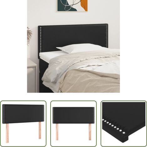 Testiera in similpelle -  Testiera Nera 100x5x78/88 cm in Similpelle