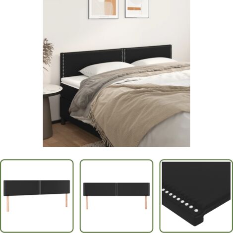 Testiera in similpelle -  Testiera Nera 200x5x78/88 cm in Similpelle
