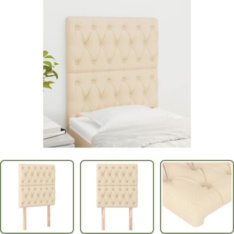 Testiera in tessuto -  Testiera Crema 80x7x118/128 cm Tessuto