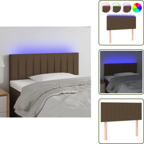Testiera in tessuto - vidaXL Testiera a LED Marrone Scuro 100x5x78/88 cm in Tessuto - Testiera regolabile