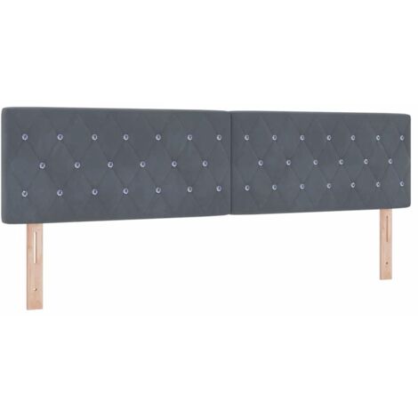 Testiera in Velluto con testiera Grigio scuro 180 cm Velluto vidaXL