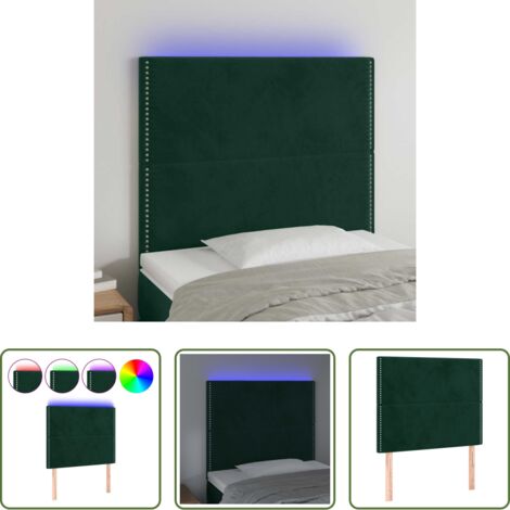 Testiera in velluto -  Testiera a LED Verde Scuro 100x5x118/128cm in Velluto
