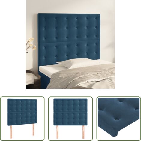 Testiera in velluto -  Testiera Blu Scuro 100x5x118/128 cm Velluto