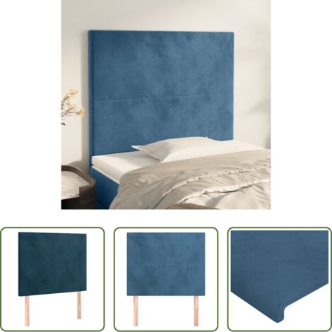 Testiera in velluto -  Testiera Blu Scuro 100x5x118/128 cm Velluto
