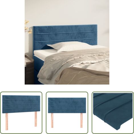 Testiera in velluto -  Testiera Blu Scuro 100x5x78/88 cm in Velluto
