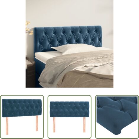 Testiera in velluto -  Testiera Blu Scuro 100x7x78/88 cm in Velluto
