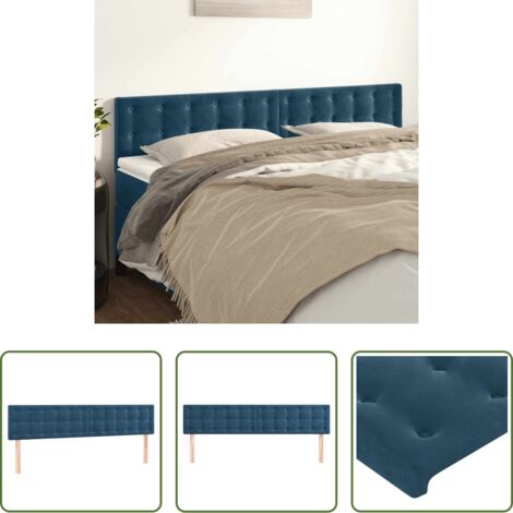 Testiera in velluto -  Testiera Blu Scuro 200x5x78/88 cm in Velluto