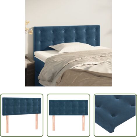 Testiera in velluto -  Testiera Blu Scuro 80x5x78/88 cm in Velluto