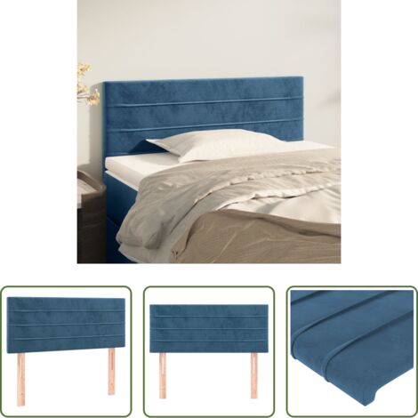 Testiera in velluto -  Testiera Blu Scuro 80x5x78/88 cm in Velluto