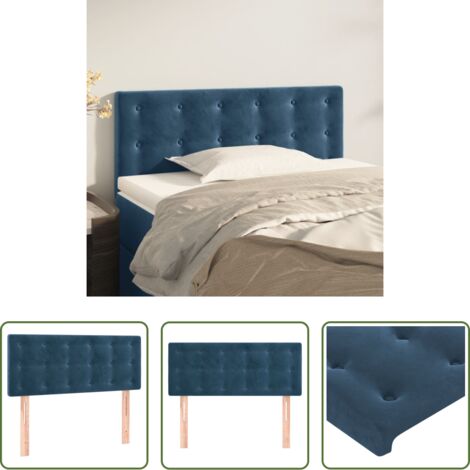 Testiera in velluto -  Testiera Blu scuro 90x5x78/88 cm in Tessuto