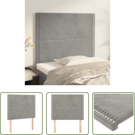 Testiera in velluto -  Testiera Grigio Chiaro 100x5x118/128 cm Velluto