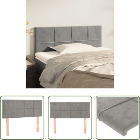 Testiera in velluto -  Testiera Grigio Chiaro 100x5x78/88 cm in Velluto