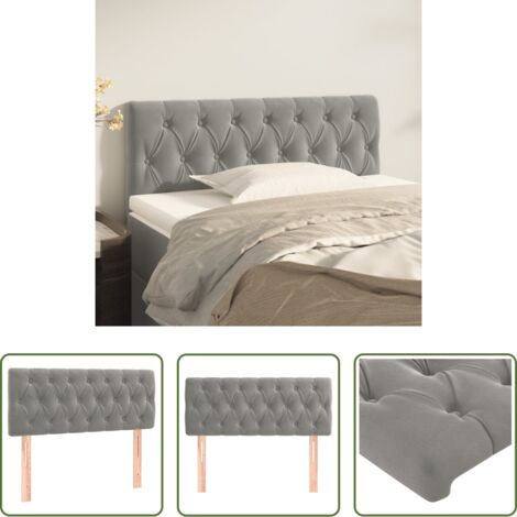 Testiera in velluto -  Testiera Grigio Chiaro 100x7x78/88 cm in Velluto