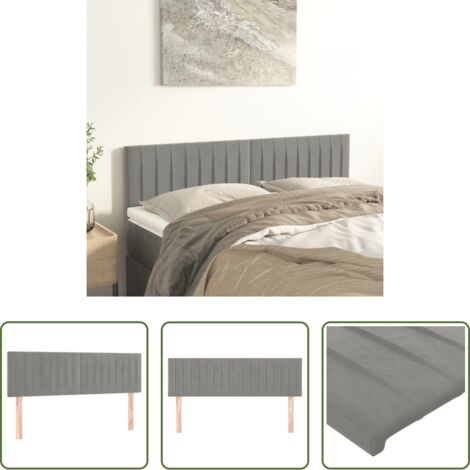 Testiera in velluto -  Testiera Grigio Chiaro 144x5x78/88 cm in Velluto