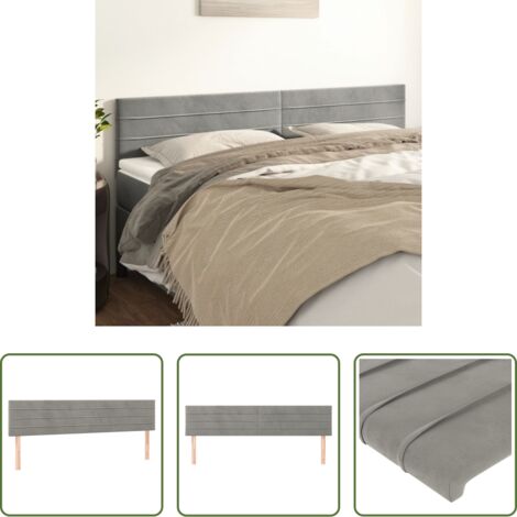 Testiera in velluto -  Testiera Grigio Chiaro 200x5x78/88 cm in Velluto