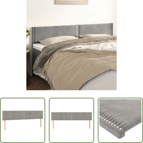 Testiera in velluto -  Testiera Grigio Chiaro 200x5x78/88 cm in Velluto