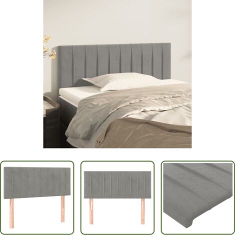 Testiera in velluto -  Testiera Grigio Chiaro 80x5x78/88 cm in Velluto