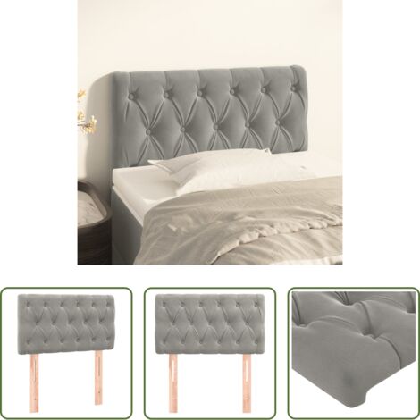 Testiera in velluto -  Testiera Grigio Chiaro 80x7x78/88 cm in Velluto