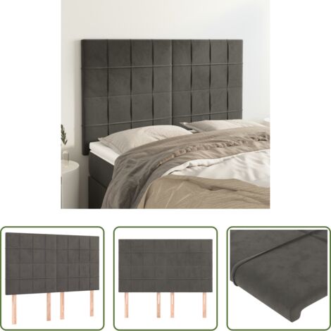 Testiera in velluto -  Testiera Grigio Scuro 144x5x118/128 cm Velluto
