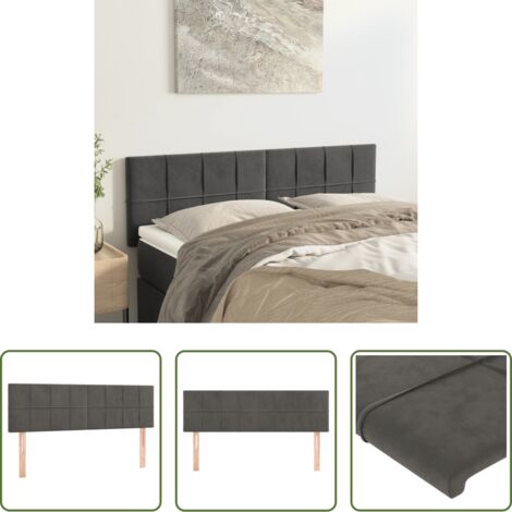 Testiera in velluto -  Testiera Grigio Scuro 144x5x78/88 cm in Velluto