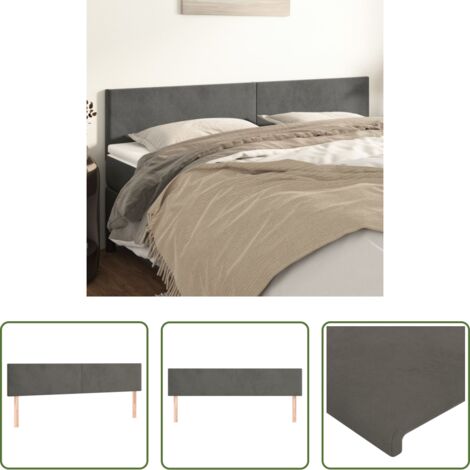 Testiera in velluto -  Testiera Grigio Scuro 160x5x78/88 cm in Velluto