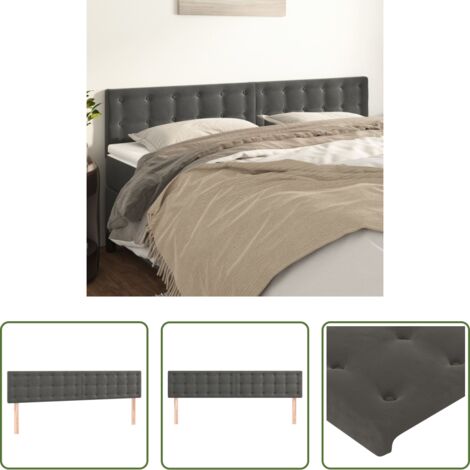 Testiera in velluto -  Testiera Grigio Scuro 180x5x78/88 cm in Velluto