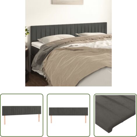 Testiera in velluto -  Testiera Grigio Scuro 180x5x78/88 cm in Velluto