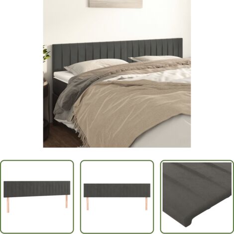 Testiera in velluto -  Testiera Grigio Scuro 200x5x78/88 cm in Velluto