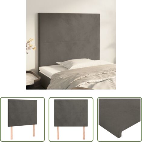 Testiera in velluto -  Testiera Grigio Scuro 80x5x118/128 cm Velluto
