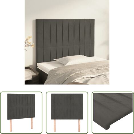 Testiera in velluto -  Testiera Grigio Scuro 80x5x118/128 cm Velluto