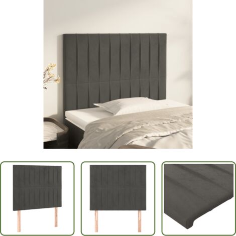 Testiera in velluto -  Testiera Grigio Scuro 90x5x118/128 cm Velluto