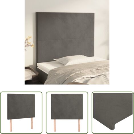 Testiera in velluto -  Testiera Grigio Scuro 90x5x118/128 cm Velluto