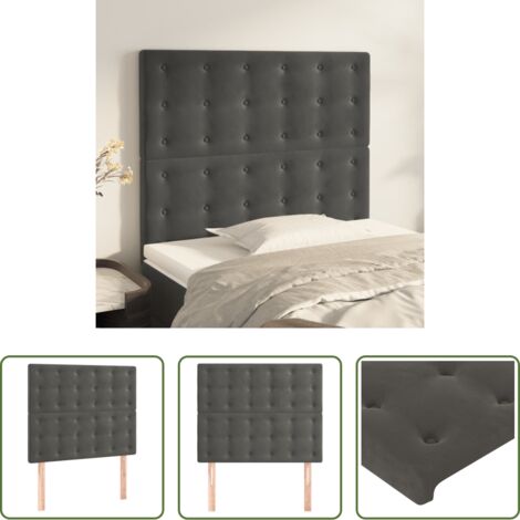 Testiera in velluto -  Testiera Grigio Scuro 90x5x118/128 cm Velluto