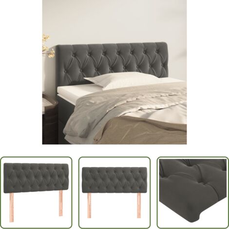 Testiera in velluto -  Testiera Grigio Scuro 90x7x78/88 cm in Velluto