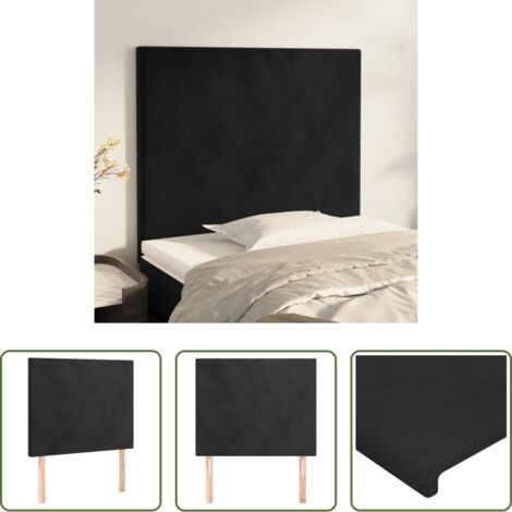 Testiera in velluto -  Testiera Nera 80x5x118/128 cm Velluto