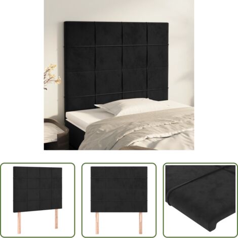 Testiera in velluto -  Testiera Nera 90x5x118/128 cm Velluto
