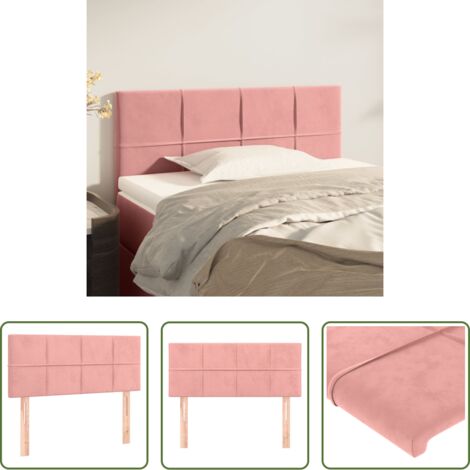 Testiera in Velluto -  Testiera Rosa 100x5x78/88 cm in Velluto