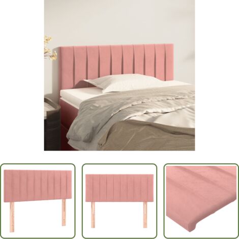 Testiera in Velluto -  Testiera Rosa 100x5x78/88 cm in Velluto