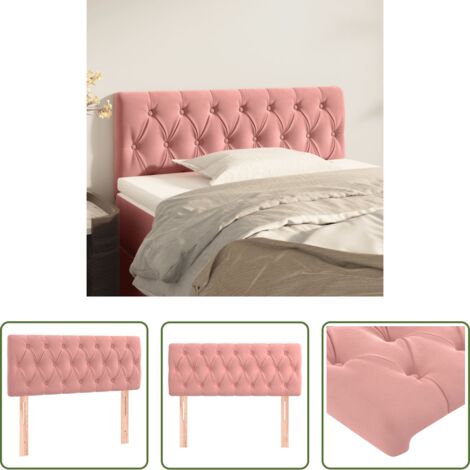Testiera in Velluto -  Testiera Rosa 100x7x78/88 cm in Velluto