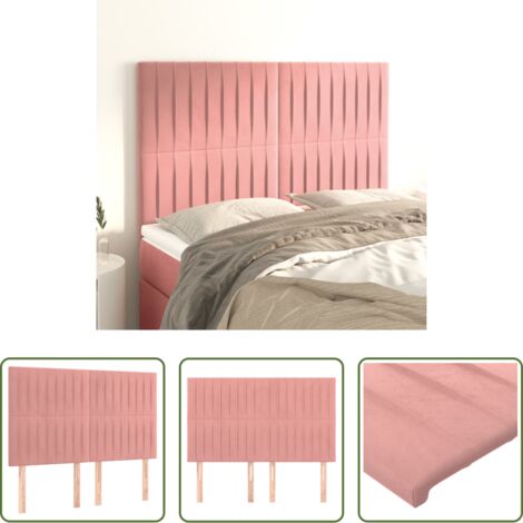 Testiera in Velluto -  Testiera Rosa 144x5x118/128 cm Velluto