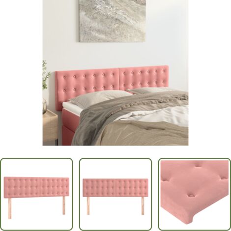 Testiera in velluto -  Testiera Rosa 144x5x78/88 cm in Velluto