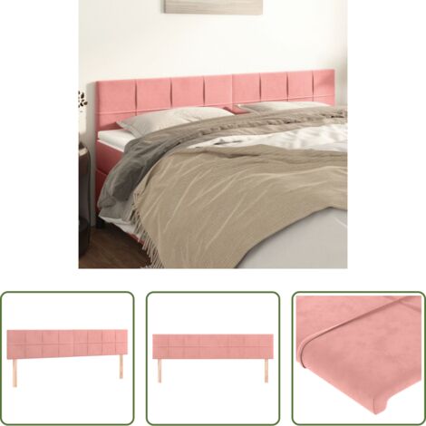 Testiera in velluto -  Testiera Rosa 200x5x78/88 cm in Velluto