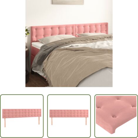 Testiera in velluto -  Testiera Rosa 200x5x78/88 cm in Velluto