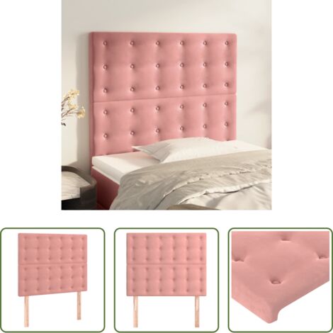 Testiera in Velluto -  Testiera Rosa 80x5x118/128 cm Velluto