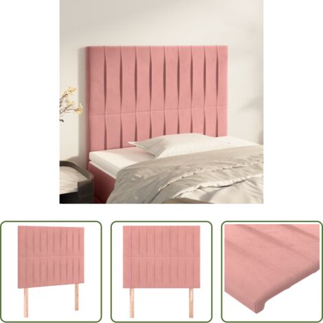 Testiera in Velluto -  Testiera Rosa 80x5x118/128 cm Velluto