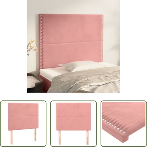 Testiera in Velluto -  Testiera Rosa 80x5x118/128 cm Velluto