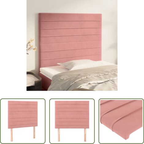 Testiera in Velluto -  Testiera Rosa 80x5x118/128 cm Velluto