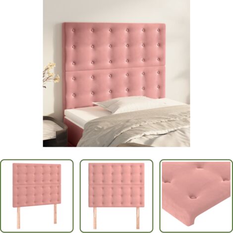 Testiera in Velluto -  Testiera Rosa 90x5x118/128 cm Velluto