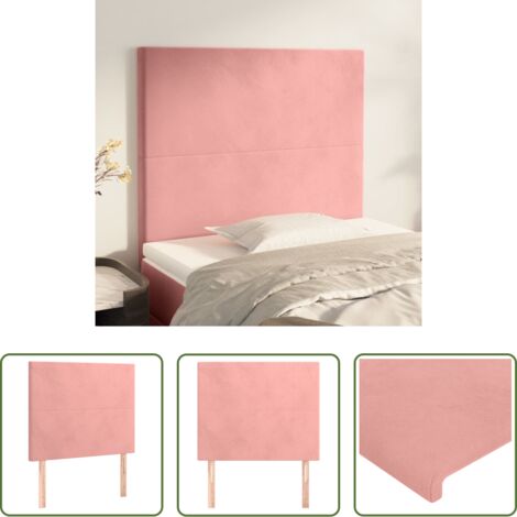 Testiera in Velluto -  Testiera Rosa 90x5x118/128 cm Velluto